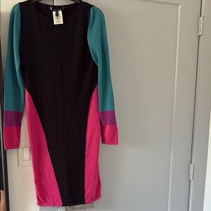 Colorblock Long Sleeve Dress